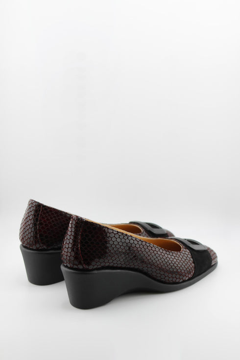 DFC Relax Wedge Heel Patent Loafer with Buckle